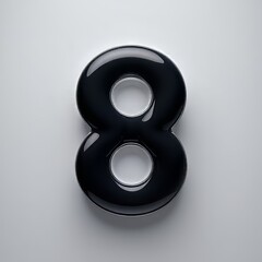 3d black bold number 8