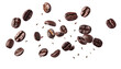 © sirirat - Coffee beans floating isolated on transparent background