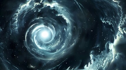 Wall Mural - black hole stars and clouds dark spiral galaxy space exploration