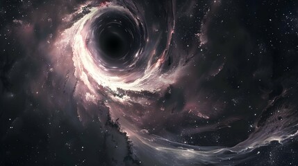 Wall Mural - black hole stars and clouds dark spiral galaxy space exploration