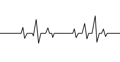 Heartbeat line on white background. Pulse Rate. Vector illustration