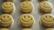© Moon - Close up of Yellow Smiley Face Pills on Textured Surface