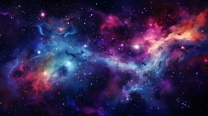 Wall Mural - Vivid Cosmic Nebula in Deep Space background