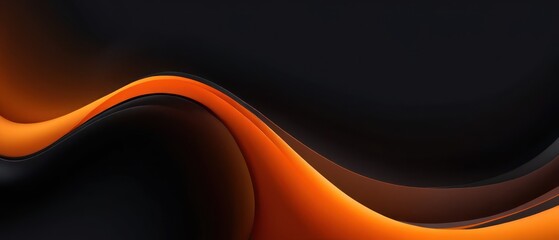 Wall Mural - abstract orange black flowing background illustration
