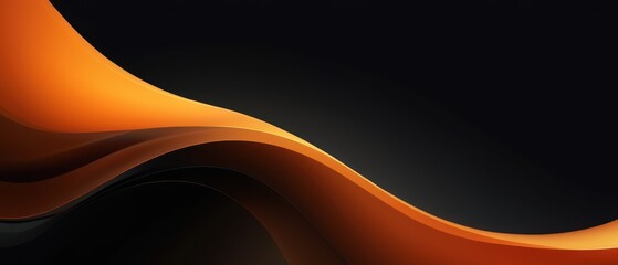 Wall Mural - abstract orange black flowing background illustration