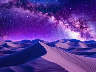 Wall Mural - A beautiful night sky with a purple hue and a large amount of stars