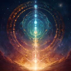 Wall Mural - Abstract new age spiritual background Generative AI 