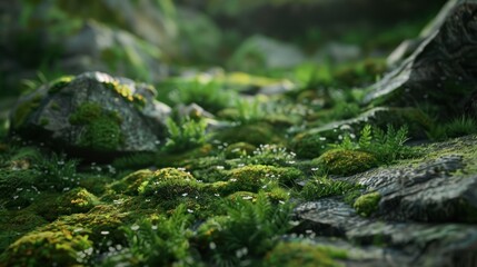 Sticker - Close-Up of Lush Green Moss