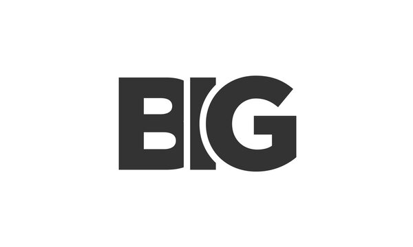 BIG logo design template with strong and modern bold text. Initial based vector logotype featuring simple and minimal typography. Trendy company identity.