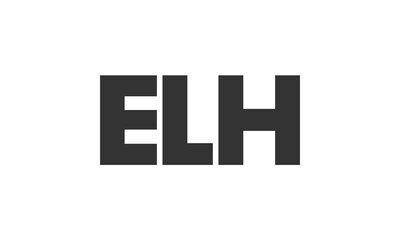 Poster - ELH logo design template with strong and modern bold text. Initial based vector logotype featuring simple and minimal typography. Trendy company identity.
