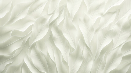 Wall Mural - Abstract background with overlapping white leaves in soft focus, nature concept. Background with copy space.