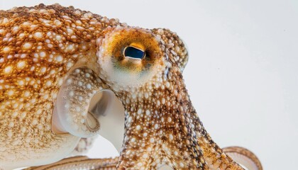 Wall Mural - Underwater Delights: Stunning Closeup Images of Octopus, Cuttlefish, and Squid on White Background