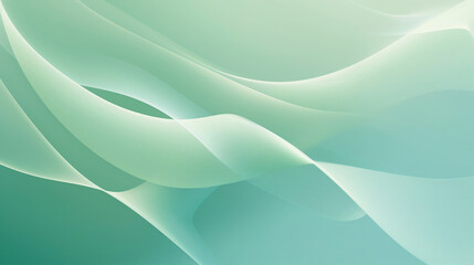 Wall Mural - Abstract waves of pastel green and blue shades flowing gracefully, abstract art concept.  Background with copy space