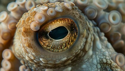 Wall Mural - The Mesmerizing Gaze of an Octopus: A Close-Up in Gallipoli, Turkey