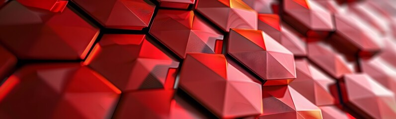 Wall Mural - Abstract modern red homeycomb background. 