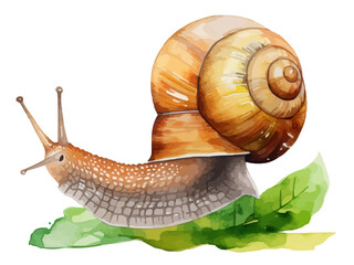 watercolor snail clipart for graphic resources