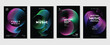© TWINS DESIGN STUDIO - Music poster design background vector set. Electro Sound Cover template with vibrant abstract gradient line wave. Ideal design for social media, flyer, party, music festival, club.