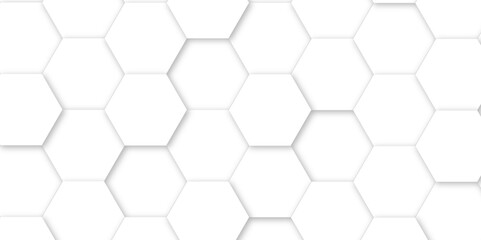 Wall Mural - White luxury hexagons abstract background .white hexagon futuristic technology honeycomb pattern vector design .