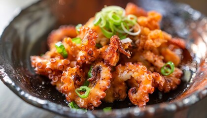 Canvas Print - Fried Delight: Exploring Japan's Izakaya Cuisine with Deep-Fried Sea Octopus