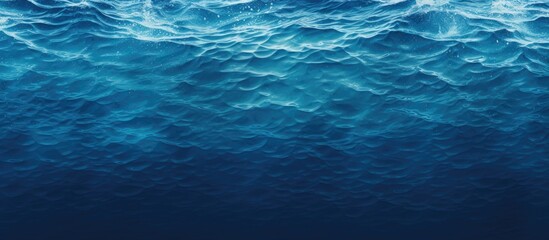 Poster - Sea surface with small waves Blue water background Marine texture. copy space available