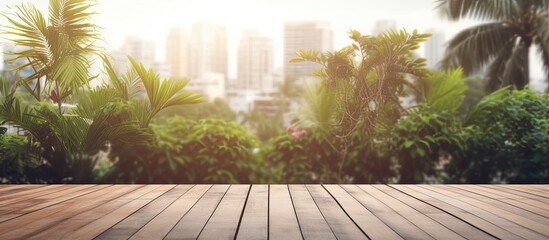 Poster - Blur nature background with balcony and terrace Copy space image