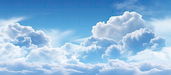 Poster - The image features a captivating abstract background of blue sky and clouds providing ample space for additional content