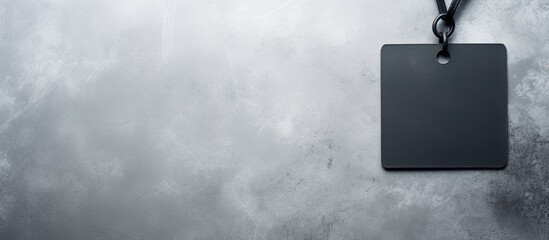 Aufkleber - Top view of blank tag on light grey stone background space for text Black Friday concept. copy space available