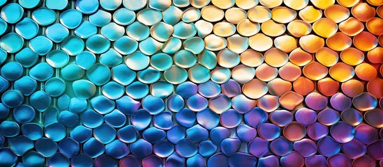 Leinwandbilder - Top view of a flat lay abstract background with a blurred copy space image showcasing a textured bubble wrap