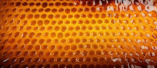 Poster - Organic raw honeycombs on wooden board honeycomb with honey in the bazaar. copy space available