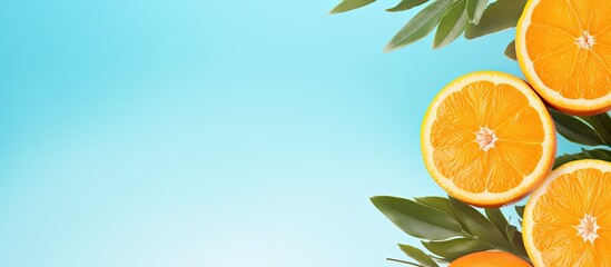 Poster - Minimal summer concept with creative background featuring oranges for your design with copy space image