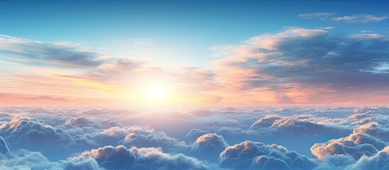 Wall Mural - The blue sky clouds sunrise in the morning. copy space available