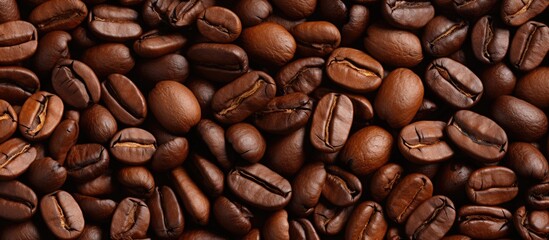 Poster - Copy space image of a background consisting of raw coffee beans