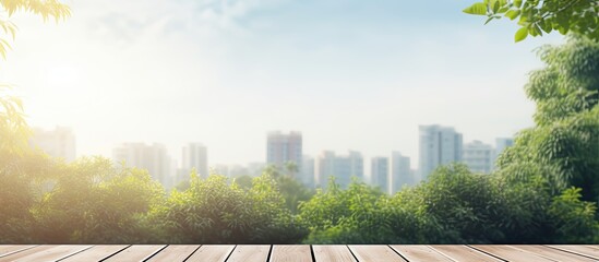 Poster - Blur nature background with balcony and terrace Copy space image