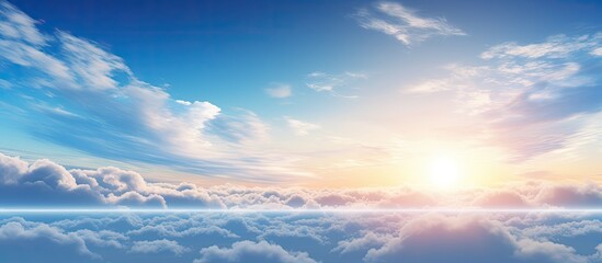 Fototapete - The blue sky clouds sunrise in the morning. copy space available
