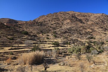 Sticker - Agriculture in Anti-Atlas mountains, Morocco. Landscape in Morocco.