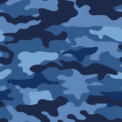 Wall Mural - Simple Camouflage seamless pattern in Dark blue. Military camouflage. illustration formats 4096 x 4096