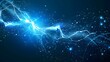 © graphito - Abstract vector lightning bolt on a blue background with a glowing effect, symbolizing speed and power in a technology concept