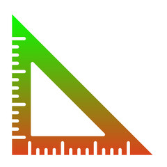 Canvas Print - triangular ruler icon