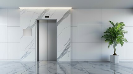 Front view of lift door in the modern office