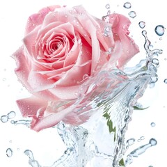 Poster - rose liquid isolated on white background. concept for fresh object of the design