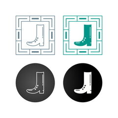 Wall Mural - Cowboy Boot Vector Icon