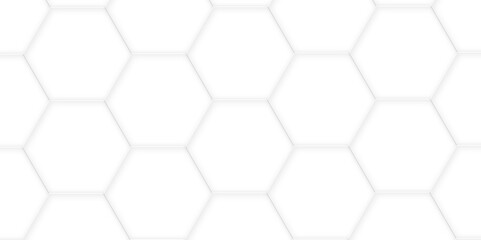 Fototapete - 3d hexagonal structure futuristic white background and embossed hexagon abstract with hexagon background. honeycomb hexagonal background. Hexagon shape, white, shiny black. hexagon pattern shape.