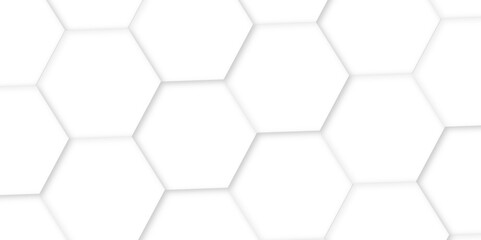 Fototapete - 3d hexagonal structure futuristic white background and embossed hexagon abstract with hexagon background. honeycomb hexagonal background. Hexagon shape, white, shiny black. hexagon pattern shape.