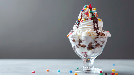 Sundae made with ice cream