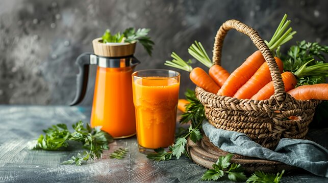 Fresh and sweet carrot on a table