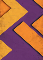 Canvas Print - Geometric abstract design with bold purple and orange squares forming a dynamic zigzag pattern. Ideal for modern art, graphic design, and backgrounds.