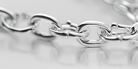 Closeup Stainless Steel Chain On White Background Political Commentary And Intertwined Networks
