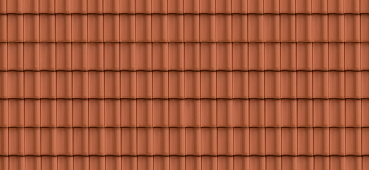 background texture pattern of seamless modern red clay roof tiles