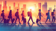© Elvina - people with luggage walking at sunset