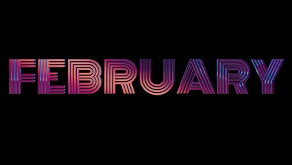 Poster - FEBRUARY - COLORFUL NEON DESIGN ISOLATED